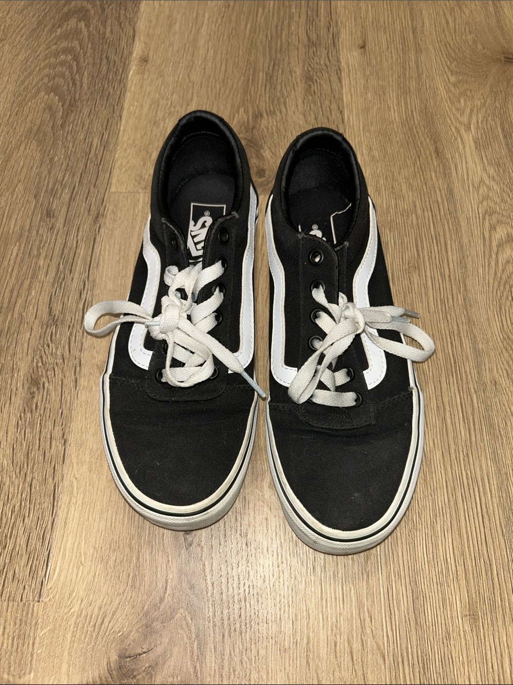 Vans Black and White Low-Top Skate Shoes